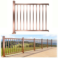 Kit de garde-corps pour porche, balcon et terrasse de 150 cm (5 pieds) en alliage d'aluminium et acier inoxydable, finition noire moderne avec revêtement poudré, protection UV, antirouille
