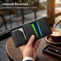 Portefeuille intelligent Casekey en cuir microfibre à fermeture magnétique RFID NFC, avec porte-cartes automatique et compartiment à monnaie, modèle pop-up à trois volets – Offre Spéciale
