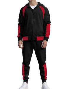 Ensemble de survêtement décontracté RUIQUWIN pour homme, respirant, grande taille, avec fermeture éclair, color block, à capuche, ample, doux, 2 pièces, pour le sport et le quotidien - Product Image 4