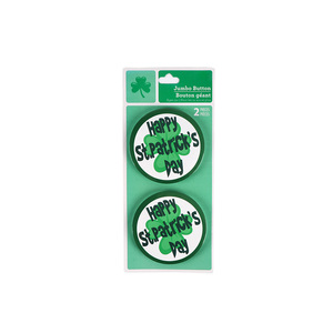 2Pcs Jumbo Nút Trang Trí Sắt Pins Hạnh Phúc Saint Patrick Của Ngày Vòng Phù Hiệu Tùy Chỉnh Bán Buôn Ve Áo Trang Trí Hot Bán - Product Image 2