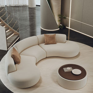 Set Sofa kain berbentuk melengkung untuk area penerimaan salon kecantikan sampel rumah pusat tampilan hotel kantor - Product Image 3