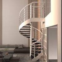 Escalier en colimaçon métallique moderne en acier au carbone, personnalisable, pour villa, grenier, extérieur et intérieur, gain de place, installation facile, prix usine