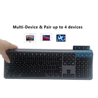 Kablosuz Klavye OEM Logolu Bluetooth 5.2 Şarj Edilebilir İnce Düşük Profil Tam Boy Çoklu Cihaz Klavyesi Dizüstü Bilgisayar Tablet Masaüstü için