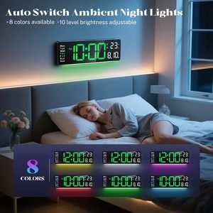 Display Week Temperature Calendar Alarm <b>Clock</b> <b>LED</b> Digital Table Desk <b>Clock</b> Reloj De Pared Remote Control Digital <b>Wall</b> <b>Clock</b> - Product Image 4