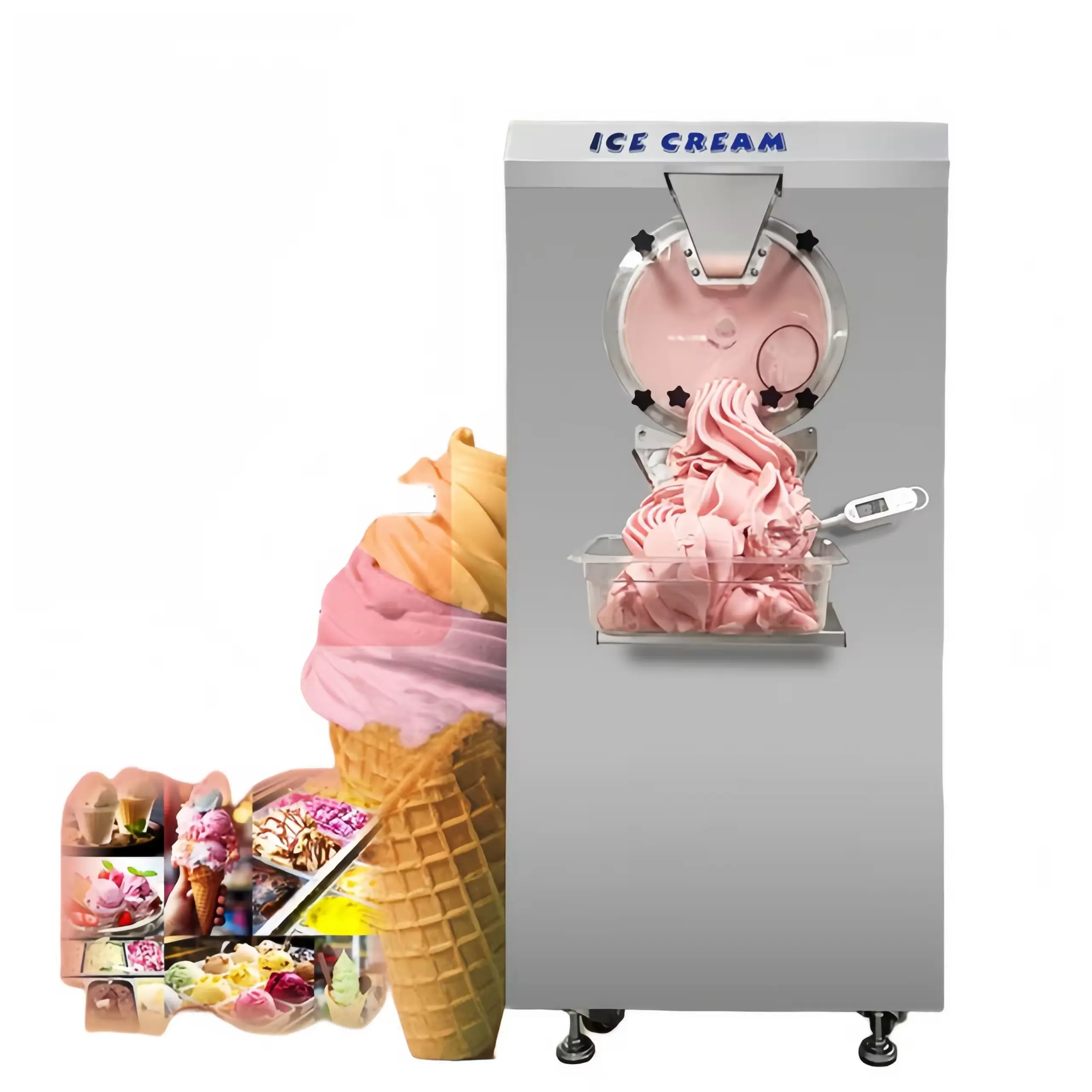 TES S60 스테인레스 스틸 상업용 하드 아이스크림 기계 콩 페이스트 기계 이탈리아 국자 아이스크림 기계
