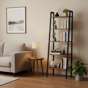 Étagère à 4 niveaux en acier brun rustique, style industriel, pour salon et salle de bain - Product Image 2