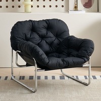 Fauteuil inclinable individuel pour salon, balcon, bureau à domicile – Style minimaliste moderne du milieu du siècle en tissu pour petits espaces – Mobilier de maison