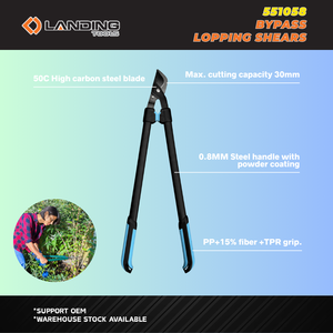 551058 DIY Pruning <b>Shears</b> Heavy Duty Bypass Lopping <b>Shears</b> 0.8MM Powder Coated Steel <b>Handle</b> HRC46 Comfort Grip Clippers - Product Image 5