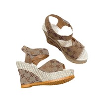 Nouvelle Collection Printemps-Été 2025 : Chaussures Décontractées à Talons Hauts Compensés pour Femmes, Style Européen Américain, Bout Ouvert, Semelle Caoutchouc