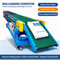 Convoyeur à bande télescopique mobile réglable en hauteur, flexible, pour le chargement et le déchargement de conteneurs de camions, pour la manutention de cartons et de colis