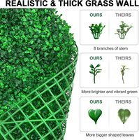 Panneaux de haie en buis artificielle, panneaux muraux en gazon artificiel, haie en buis, fausses plantes en plastique, mur vert, plantes artificielles, décoration