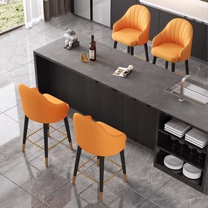 Wholesale China Factory Elegant Black <b>Leather</b> Cushions <b>Bar</b> <b>Stools</b> Kitchen <b>Bar</b> <b>Stool</b> Chair With Back - Product Image 5