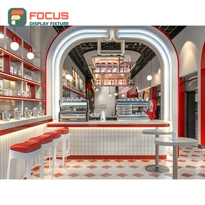 ชั้นวางแสดงสินค้ากาแฟเชิงพาณิชย์ ชั้นวางขวดน้ำเชื่อม ไม้โอ๊คธรรมชาติ ชั้นวางแสดงสินค้าคาเฟ่ - Product Image 1