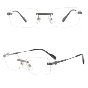 リムレスピュアチタン超軽量2023最新ファッション女性男性眼鏡処方光学フレーム - Product Image 2