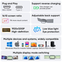 Écran d'extension LumiCreate, double écran IPS portable, moniteur Type C Full HD avec haut-parleur intégré, compatible Mac et Windows