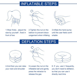 Almohada inflable <span class=keywords><strong>de</strong></span> franela completa para tracción cervical con control manual con cable ajustable para alivio instantáneo del <span class=keywords><strong>dolor</strong></span> crónico <span class=keywords><strong>de</strong></span> <span class=keywords><strong>cuello</strong></span> y hombros - Product Image 6