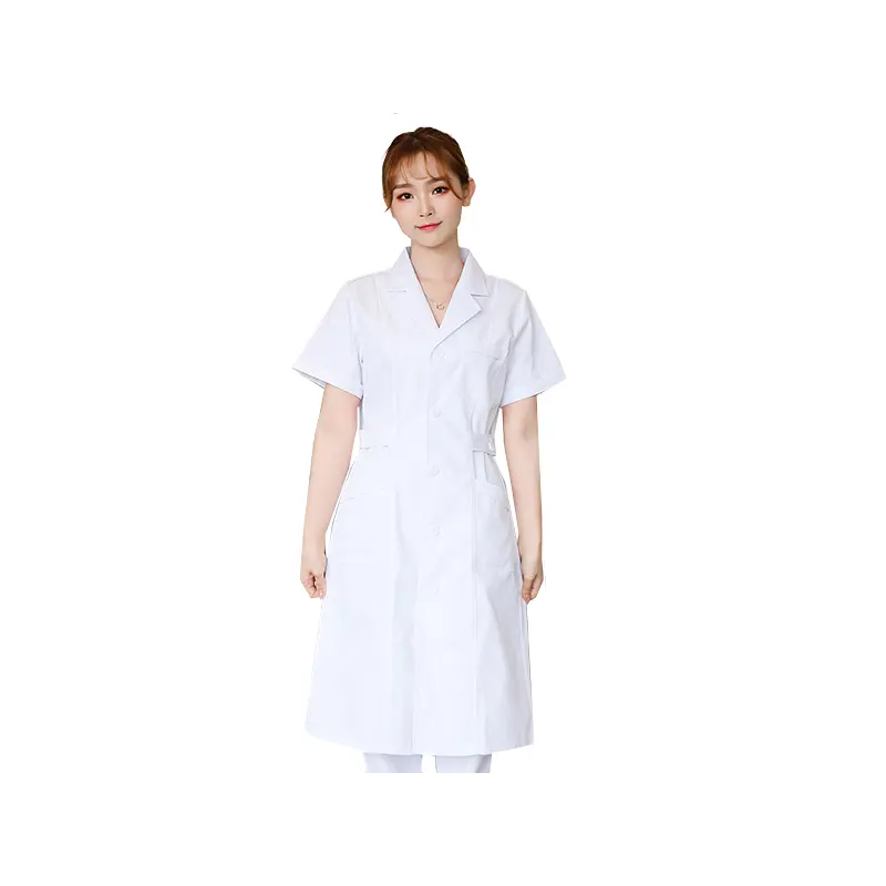 Белое пальто, докторская форма с коротким рукавом, летняя тонкая Длинная лабораторная форма с рукавом до локтя, одежда для химической работы