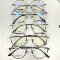 Lunettes optiques rétro à bas prix avec montures en titane bêta pour hommes et femmes, verres transparents, design rond personnalisé, prêtes à être expédiées