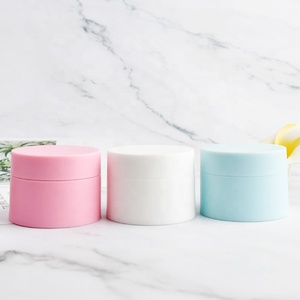 Empty frosted pp pet acrylic plastic face cosmetic and packaging body butter lotion eye cream jar lip scrub container with lids