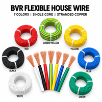 Fil électrique souple en cuivre BVR 450/750V, câble monoconducteur isolé PVC pour câblage de panneaux et de bâtiments