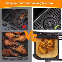 Feuilles de cuisson jetables écologiques antiadhésives pour friteuse à air, résistantes à l'huile et à l'eau, en papier alimentaire pour la cuisson au four