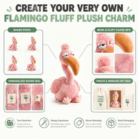 Peluche Flamant Rose Personnalisée en Coton et Polyester Brodé, Tissu Ultra Doux, Anti-Stress, Noël, Unisexe, Vente Directe Usine, OEM ODM