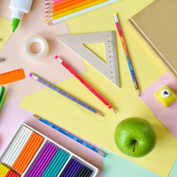 Crayons de papeterie en bois personnalisés 24 pièces, crayons à dessin pour enfants avec gomme pour l'école