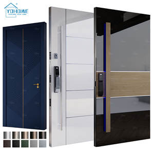 Portes <span class=keywords><strong>d</strong></span>'entrée principales en acier inoxydable <span class=keywords><strong>de</strong></span> style européen, portes <span class=keywords><strong>d</strong></span>'entrée modernes pivotantes pour villa - Product Image 6