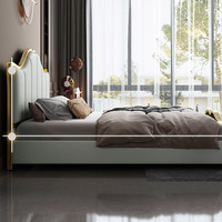 Bestseller Schlafzimmer-Möbelset Kingsize-Bett Luxuriöses Weißes Leder Modernes Heim- und Hotelbett Holz-Doppelbett Kingsize-Bettgestell