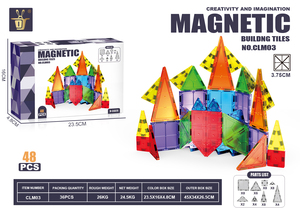 3.75 cm <strong>Mini</strong> Magnetic Tiles with <strong>Iron</strong> Box <strong>Building</strong> <strong>Block</strong> <strong>Set</strong> Magnetic Tiles Travel <strong>Set</strong> Festival Gifts for Children's School <strong>Toys</strong> - Product Image 2