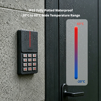 Keypad RFID Logam Tahan Air IP65 Wiegand 26-37bit Mudah Dipasang 125KHz EM HID 13.56MHz Mifare NFC Pembaca Kartu Kontrol Akses