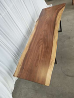 Table de salle à manger en bois massif de Raintree, sur mesure, avec bord naturel, pour comptoir ou plateau de table