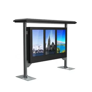 Outdoor 3 screen electronic newspaper reading column machine complete display board outdoor advertising kiosk display