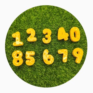 Adornos de Resina con Forma de Queso y Números del 0 al 9 para Niños, para Aprender Matemáticas, Juguetes de Slime, Accesorios para Casa de Muñecas - Product Image 2