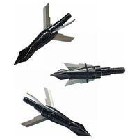 Lot de 6 pointes de flèche de chasse en aluminium aéronautique inoxydable à 4 lames, 125 grains, noires, assemblées, pour carquois de tir à l'arc
