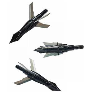 6 unidades de puntas de caza para arco de 4 hojas, 125 grains, de acero inoxidable y aluminio aeronáutico, negras, ensambladas, para carcaja de arco - Product Image 2