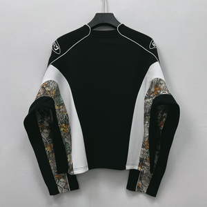 Heavyweight Streetwear Embroidery Tee <b>Shirt</b> <b>Patchwork</b> Oversized Boxy Custom t <b>Shirt</b> Premium Waffle Men's Long Sleeve T-<b>shirt</b> - Product Image 2