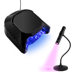 Beauty 86W UV Nail <b>Lamp</b> Manicure Rechargeable Mirrored Base Reflect Plate Salon Small Gel <b>Lamp</b> <b>Beige</b> Combination Set - Product Image 3