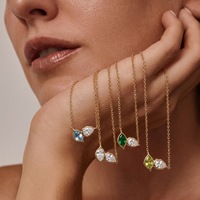 Collier Feuille de Luxe 12 Lumières en Grenat Vert et Améthyste, Style Européen et Américain, pour Anniversaire, avec Pierre Précieuse Aquamarine Double Cheval, Transfrontalier