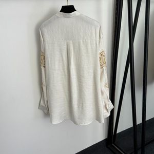 Completo Casual da <span class=keywords><strong>Donna</strong></span> in <span class=keywords><strong>Lino</strong></span> con Top a Maniche Lunghe con Scollo a V Ricamato e Paillettes + Pantaloni a Gamba Larga a Vita Alta - Product Image 6