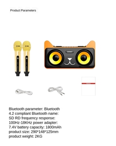 Altavoz Karaoke Inalámbrico Portátil con Doble Micrófono, Altavoz con <span class=keywords><strong>Sonido</strong></span> Estéreo para KTV Familiar y Entretenimiento en Fiestas - Product Image 3