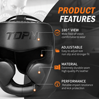Casque de boxe à couverture intégrale, rembourrage épais, cuir PU, protection intégrale du visage, Muay Thai, Sanda, MMA, pour adultes et enfants, unisexe, OEM, fermeture à boucle