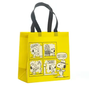 Bolsa de tela no tejida laminada, reciclada, ecológica, reutilizable, promocional, para supermercado