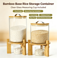 Seau à riz en verre borosilicate de haute qualité, balance de cuisine en verre jetable avec couvercle, résistant à la chaleur et écologique