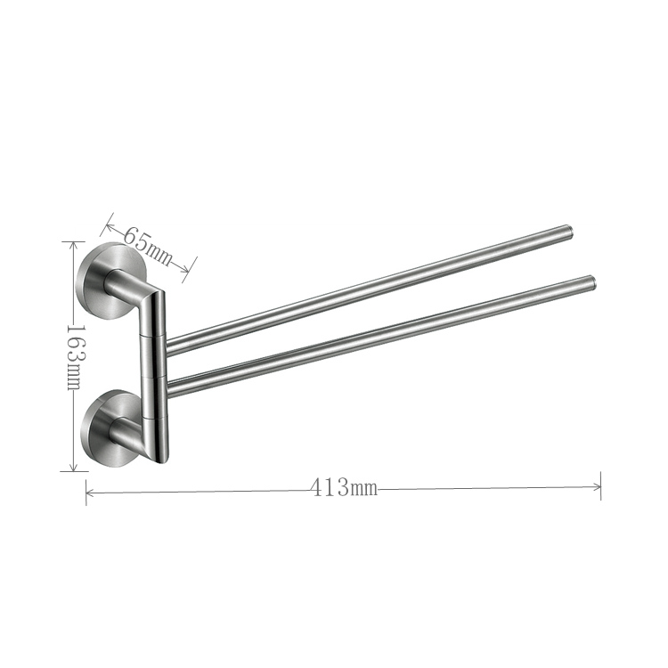 Multifunction Bathroom Towel Bars Wall Mounted Movable Rotary 24 Inch Swivel Towel Bar