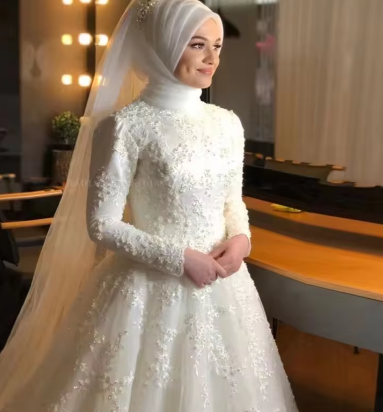 wedding dress muslim plus size
