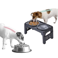 Bol d'alimentation pour chien en silicone bol de voyage pliable chats utilisation en plein air boîte de fonction automatique réglable Portable carton en acier inoxydable