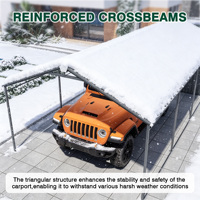 Abri de voiture en métal écologique 12*25 pieds avec abri de rangement et garage extérieur résistant aux intempéries et aux charges de neige