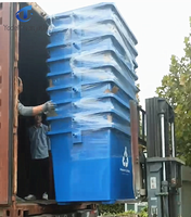 Poubelle de recyclage des déchets à roues en métal galvanisé à chaud avec couvercle 660L pour conteneur d'élimination des poubelles