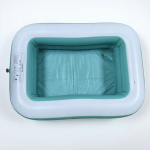 สระว่ายน้ำเป่าลมทรงสี่เหลี่ยมผืนผ้า สีฟ้า PVC สำหรับเด็ก สระว่ายน้ำกลางแจ้งสำหรับครอบครัว ขนาดใหญ่ หนาพิเศษ สำหรับเด็กทารกและเด็กเล็ก - Product Image 2